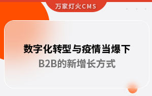 數(shù)字化轉(zhuǎn)型與疫情當(dāng)爆下，B2B的新增長(zhǎng)方式｜萬(wàn)家推云平臺(tái)